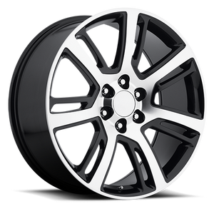 DOORBUSTER PRICING! - Factory Reproductions Fr 48 - Cadillac Escalade Replica Wheels Wheel 24x10 6x139.7 Gloss Black Machined Face 31mm | 48410316507