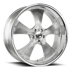 DOORBUSTER PRICING! - Strada Street Classics C02 Old Skool Wheel 24x10 6x139.7 Brushed Silver w/ Stainless Lip 24mm | C02463924BFSMLSS