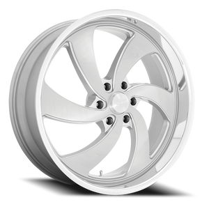 Us Mags U134 Desperado Wheel - 24x10 6x139.7 Milled Silver Brushed Face w/ Diamond Cut Lip 25mm | U134240077+25R