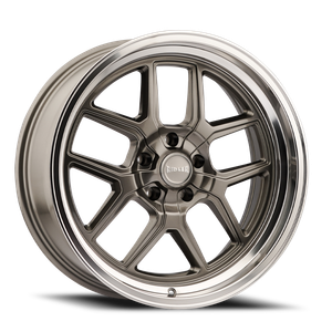 Ridler 610 Wheels Rims 17x7 5x114.3 Gloss Grey W/ Polished Lip 0mm