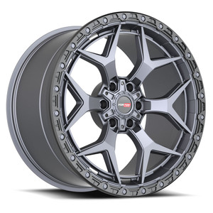 20x12 Vortek Vrt-603 Titanium Black Bead Ring Rims Wheels -44mm 6x135 6x5.5 (6x139.7) | 603201257-44MTB