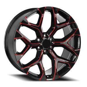 Revenge Rs12 Wheel 26x10 6x139.7 Black Milled w/ Red Tint 31mm - MINIMUM PURCHASE OF 4 WHEELS | RS12-2610655+31BRW