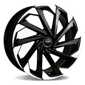 20x8 Encore Alloys ENC106 Black Machined Tips Rims Wheels 45mm 5x100 | WENC106-6412