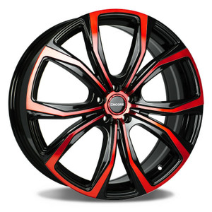 24x9 Encore Alloys ENC104 Red Machined Face Black Rims Wheels 42mm 5x4.5 (5x114.3) | WENC104-4579