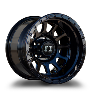 15x10 Full Throttle FT5092 Black Rims Wheels -44mm 6x5.5 (6x139.7) | FT50921510613944GB
