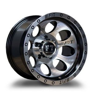 16x10 Full Throttle FT5096 Black Machined Rims Wheels -44mm 6x5.5 (6x139.7) | FT50961610613944BP