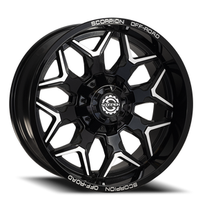 Scorpion Defender Wheel 17x9 6x135 & 6x139.7 Black Machined -12mm | DF-17963539-12BM