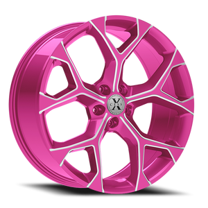 DOORBUSTER PRICING! - Xcess X05 5 Flake Wheel 18x8.5 5x114.3 Milled Candy Pink 35mm | X0588551435PKML