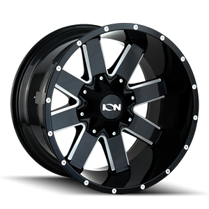 Ion 141 Wheels Rims 20x10 8x165.1 Gloss Black Milled -19mm | 141-2181M
