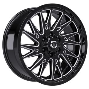 DOORBUSTER PRICING! - Tis 547Bm Wheel 20x9 6x135 & 6x139.7 Gloss Black w/ Milled Accents 0mm | 547BM-2096800