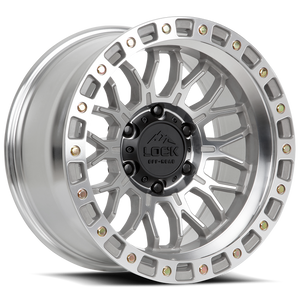 Lock Offroad Combat Wheels Rims 17x9 5x127 Machined W/ Clear Coat