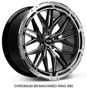 Xxr 585 Wheels Rims 20x8.5 5x120 Chromium Black W/ Machined Ring