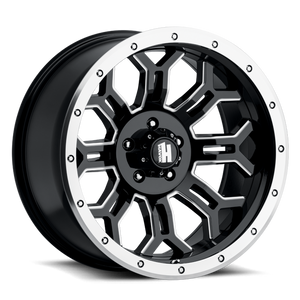 Havok 108 Wheels Rims 20x9 5x127 Matte Flat Black Milled W/ Milled Lip -12mm | WHKW108S30O06P015F414C16