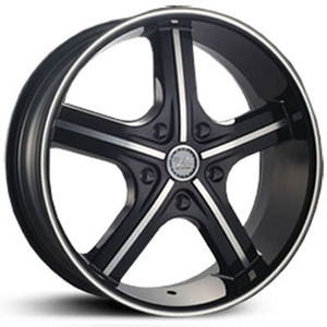 U2 55 Wheel 24x9.5 5x139.7 Black Machined w/ Milled Lip 13mm