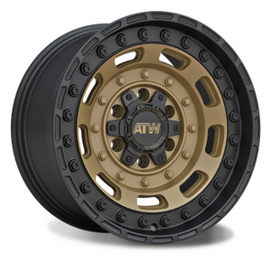 Atw Comanche Wheels Rims 17x9 6x135 6x139.7 Satin Bronze W/ Black Lip -12mm | COM179601