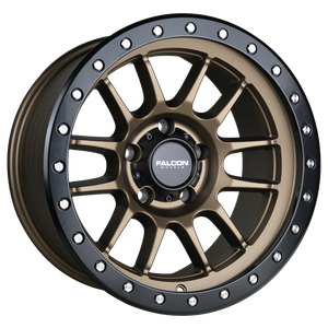 Falcon T7 Wheels Rims 17x9 5x127 Matte Bronze W/ Black Ring -12mm | T7-7973-12-MBR