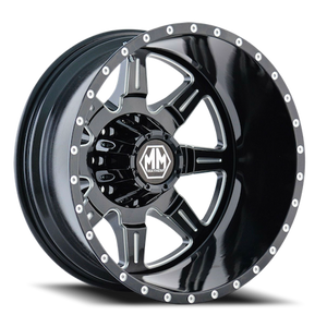 DOORBUSTER PRICING! - Mayhem Monstir Dually Wheel 17x6.5 8x200 Gloss Black Milled -140mm - MINIMUM PURCHASE OF 4 WHEELS | 8101-7677MR
