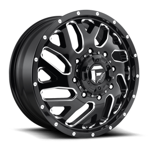 Fuel D581 Triton Dually Wheel 22x8.25 8x200 Gloss Black Milled 105mm - MINIMUM PURCHASE OF 4 WHEELS | D581228292