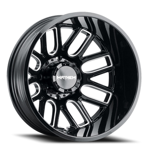 DOORBUSTER PRICING! - Mayhem Cogent Dually Wheel 22x8.25 8x200 Gloss Black Milled -192mm - MINIMUM PURCHASE OF 4 WHEELS | 8107D-22877BMR192