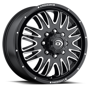 Vision Rival 401 Dually Wheel 20x8.25 8x210 Gloss Black Machined Face 106mm - MINIMUM PURCHASE OF 4 WHEELS | 401H2879BMFF