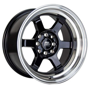 MST Wheels MT01 Time Attack Wheels Rims 15x8 4x100 4x4.5 (4x114.3) Black w/ Machined 0 | 01T-5816-0-BLKL