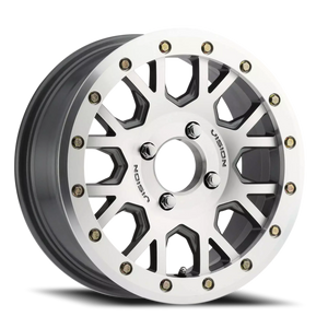 Vision Invader Gv8 Atv Utv Wheel 15x6 4x110 Gunmetal With Machined Face And Ring 32mm | GV8BL156110GMMF46NCC