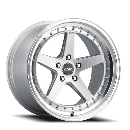 Esr Cs5 Wheel 18x8.5 5x100 Hyper Silver w/ Machined Lip 30mm | 88550030 CS5HS-ML