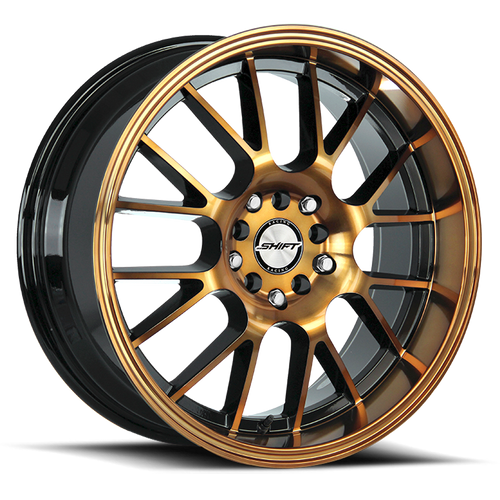 DOORBUSTER PRICING! - Shift H28 Crank Wheel 18x8.5 5x100 & 5x114.3 Black Machined w/ Bronze Tint 30mm | H28850030BMBZ