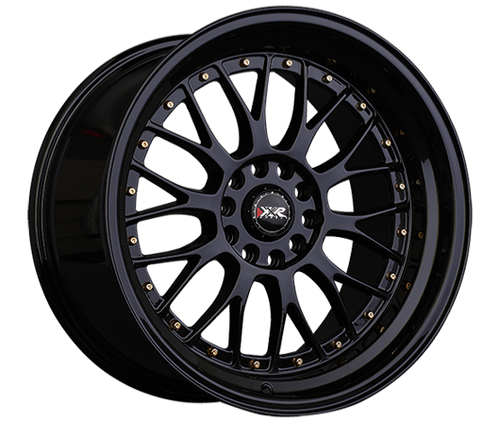 Xxr 521 Wheels Rims 19x8.5 5x108 5x112 Black W/ Gold Rivets 35mm | 521982420