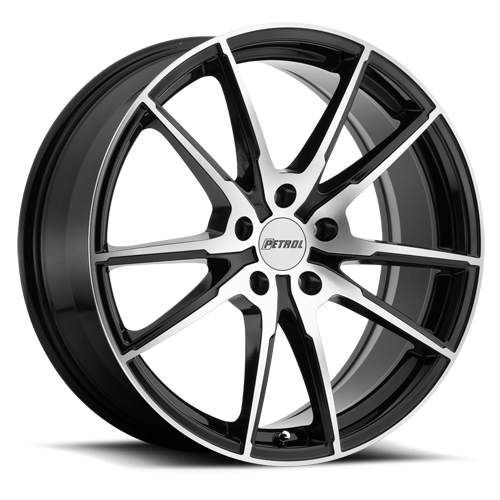 Petrol P0A Wheel 17x8 5x112 Gloss Black w/ Machined Cut Face 32mm | 1780P0A325112B72