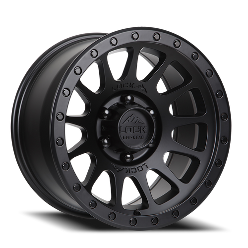 DOORBUSTER PRICING! - Lock Offroad Yosemite Wheel 17x9 5x127 Matte Black w/ Matte Black Ring 0mm | YOSEMITE-7957MB