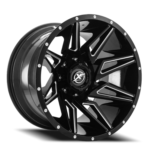 Xf Off-Road Xf-218 Wheel 20x10 5x127 & 5x139.7 Gloss Black & Milled -12mm | XF-218201051271397-12GBML