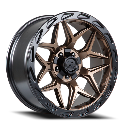 DOORBUSTER PRICING! - Lock Offroad Matrix Wheel 22x10 5x127 & 5x139.7 Matte Bronze w/ Matte Black Ring -18mm | MATRIX-221021MRMBR