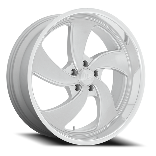 Us Mags U134 Desperado Wheel - 22x8.5 5x127 Milled Silver Brushed Face w/ Diamond Cut Lip 1mm | U134228573+01R