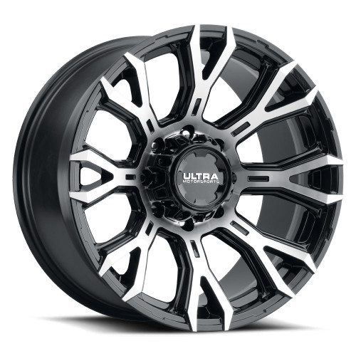 Ultra 123U Scorpion Wheels Rims 18x9 5x150 Gloss Black W/ Diamond Cut Face & Clear Coat 18mm | 123-8950U+18