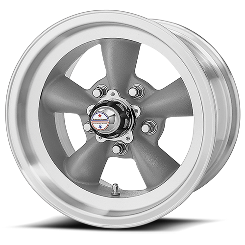 American Racing Vn105 Torq Thrust D Wheel 15x8.5 5x114.3 Gray w/ Machined Lip -25mm | VN1055865