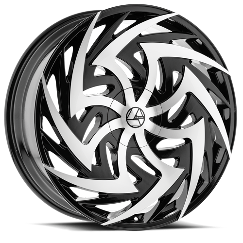 Azara Aza-520 Wheel - 22x8.5 5x114.3 & 5x120 Gloss Black & Machined 38mm | AZA-520228551143120+38BM
