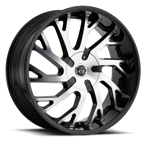 Vct V77 Wheel 22x8.5 5x114.3 & 5x120 Black Machined 38mm | V77-2285105114120+38BM