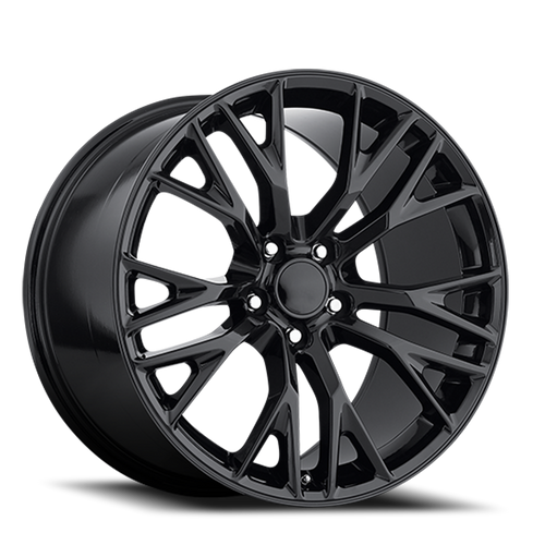 DOORBUSTER PRICING! - Factory Reproductions Fr 22 - C7 Zo6 Corvette Replica Wheels Wheel 18x9.5 5x120.65 Gloss Black 40mm | 22895403402