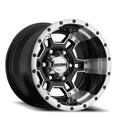 Ultra 178B Mongoose Wheel 15x10 5x139.7 Gloss Black w/ Diamond Cut Face & Clear Coat -44mm | 178-5185B