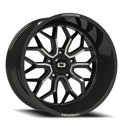 Vision Riot 402 Wheel 20x10 5x139.7 Gloss Black Machined Face -25mm | 402-20085GBMF-25