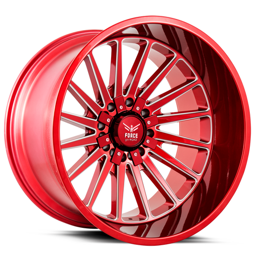Force Off-Road F40 Wheels Rims 22x12 5x5.5 (5x139.7) 5x150 Candy Red Milled -44 | F4022125139.7/150-44CANDYR/M