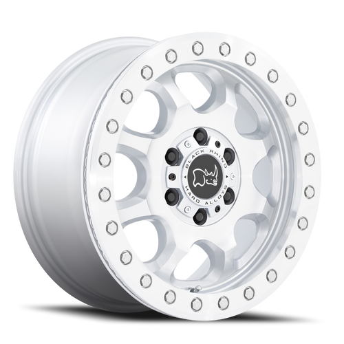 Black Rhino Venture Beadlock Wheel 17x8 6x130 Gloss Silver With Machined Face 38mm | 1780VTR386130S84