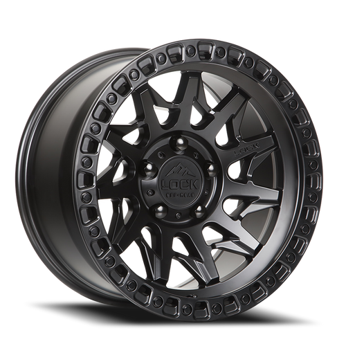 DOORBUSTER PRICING! - Lock Offroad Lunatic Wheel 17x9 6x135 Matte Black w/ Matte Black Ring 1mm | LUNATIC-7963MB