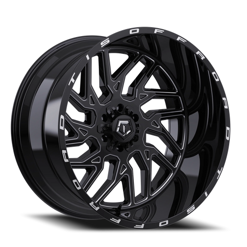 Tis 544Bm Wheel 20x9 6x135 & 6x139.7 Gloss Black w/ Milled Accents 0mm | 544BM-2096800