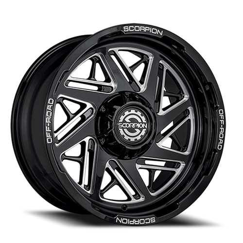 Scorpion Demolition Wheel 22x12 6x135 & 6x139.7 Black Milled -44mm | DM-221263539-44ML