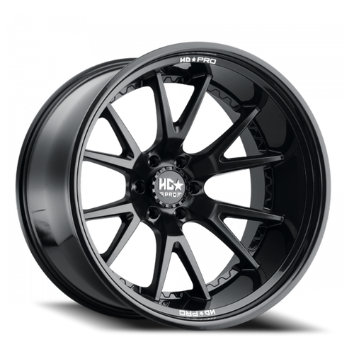 Luxxx Hd Lhd Pro 1 Wheel 24x14 6x135 Matte Black w/ Gloss Black Lip -76mm - MINIMUM PURCHASE OF 4 WHEELS | LHDPRO124146135-76E-A5