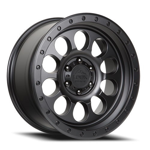 DOORBUSTER PRICING! - Lock Offroad 50Cal Wheel 17x9 6x139.7 Matte Black w/ Matte Black Ring 0mm | 50CAL-7969MB