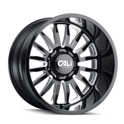 Cali Off-Road Summit Wheels Rims 20x10 6x139.7 Gloss Black Milled -25mm | 9110-2183BM