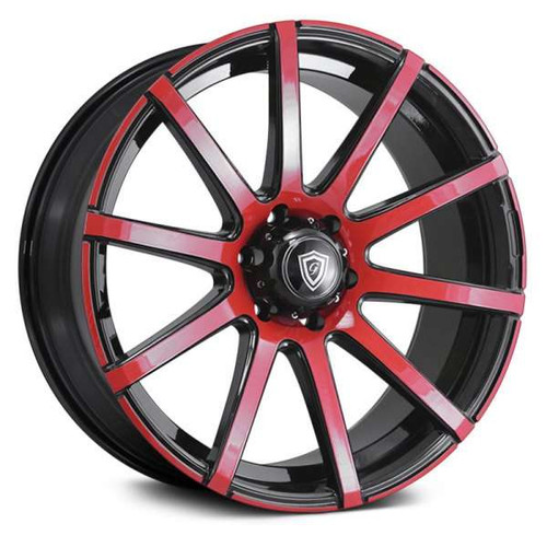 G-Line Alloys G0036 Wheels Rims 20x9.5 6x5.5 (6x139.7) Red Face Black 15 | 00362095613915BPR